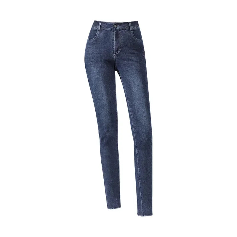 High Waist Stretch Denim Pencil Pants