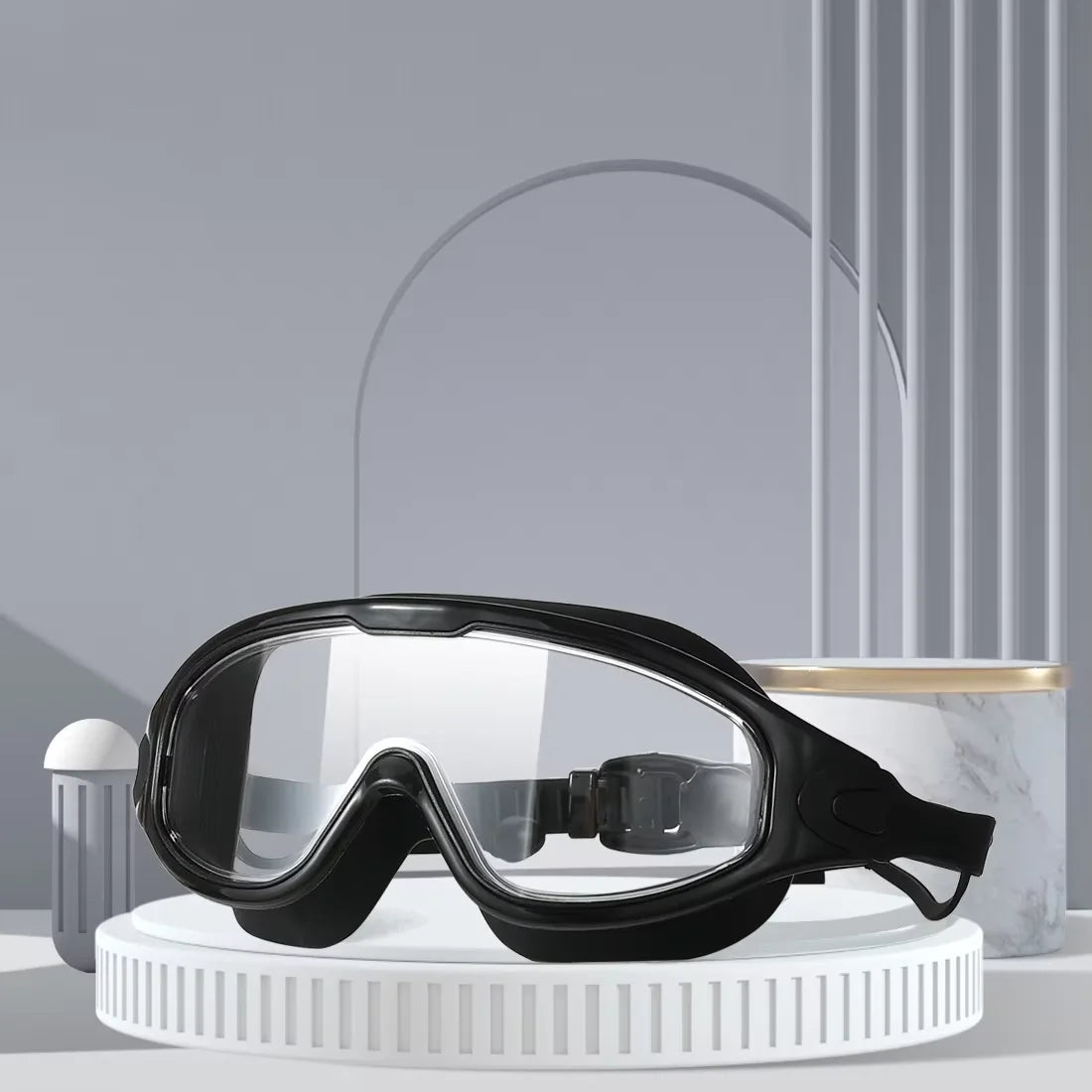 Lunettes de natation unisexes à grande monture