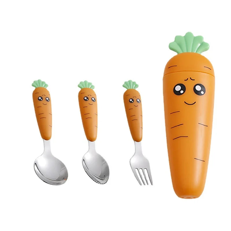 Carrot Stainless Steel Kids' Tableware Set