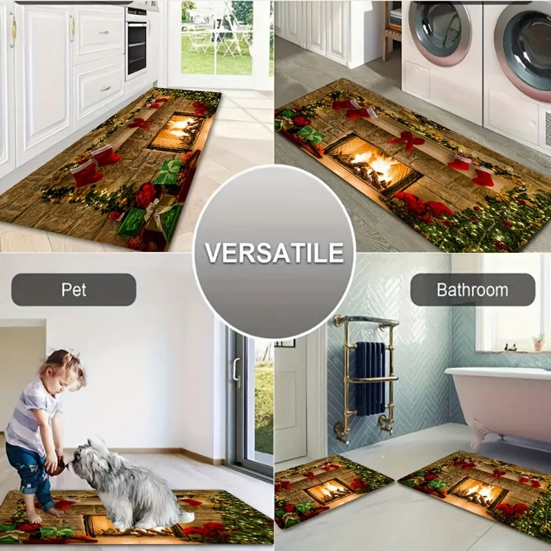 Christmas Kitchen Floor Mat & Washable Doormat