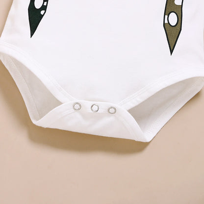 Newborn Baby Boys Letter Print Short Sleeve Bodysuit