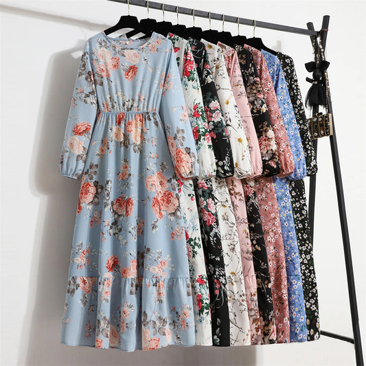 Robe longue à fleurs pour femmes
