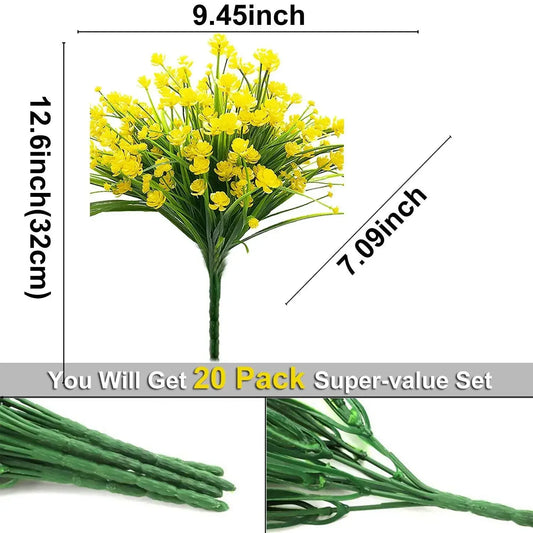 Artificial Fake Outdoor UV Resistant Plastic Shrubs Flowers Plants