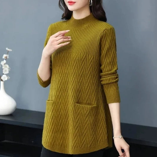 Women's Winter Thick & Warm Half-High Collar Knit Sweater