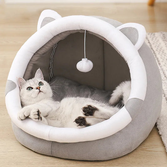 Washable Pet Bed & House Lounger for Kittens