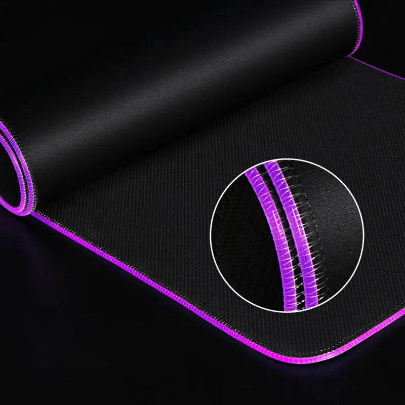 XXL RGB Gaming Mouse Pad - HD Black Gamer Large LED Light MousePads