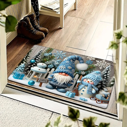 Winter Snowman Xmas Home Christmas Gnome Door Mat