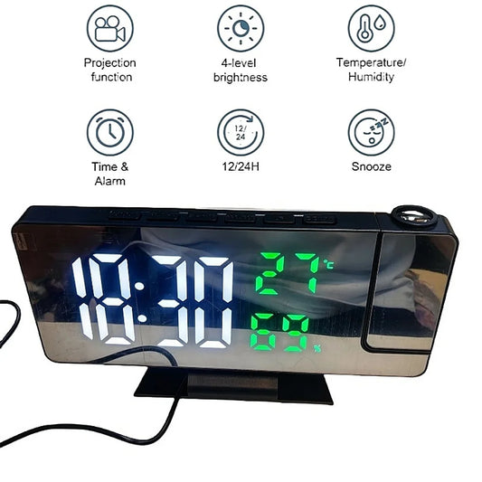 180° Rotating Projection Alarm Clock