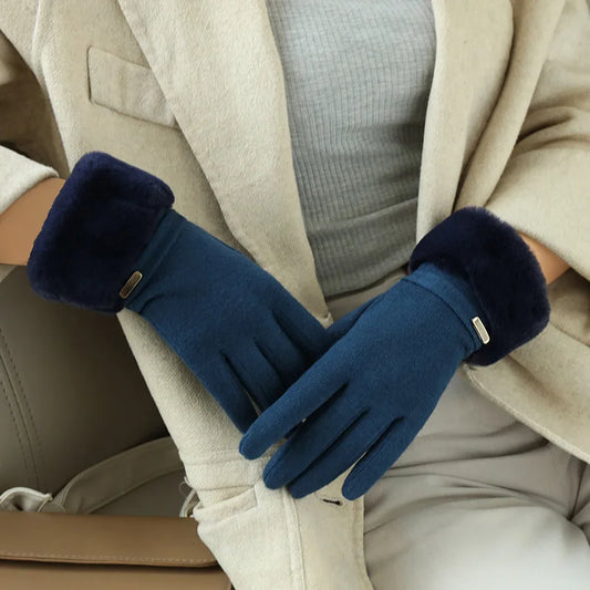 Gants chauds en velours pour écran tactile