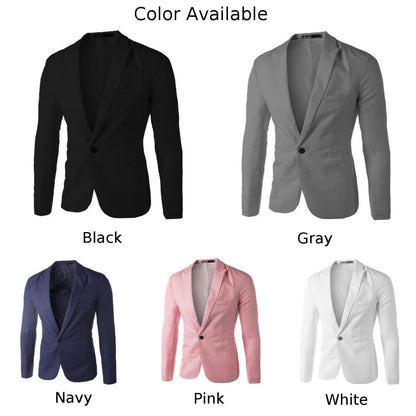 Men's Formal Solid Suit Blazer