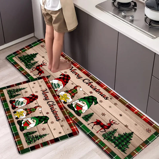 Christmas Gnome Elk Anti-Slip Doormat & Floor Rug