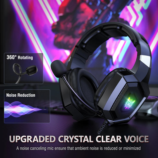 LED Surround Sound Over-Ear Wired Gaming Headphones