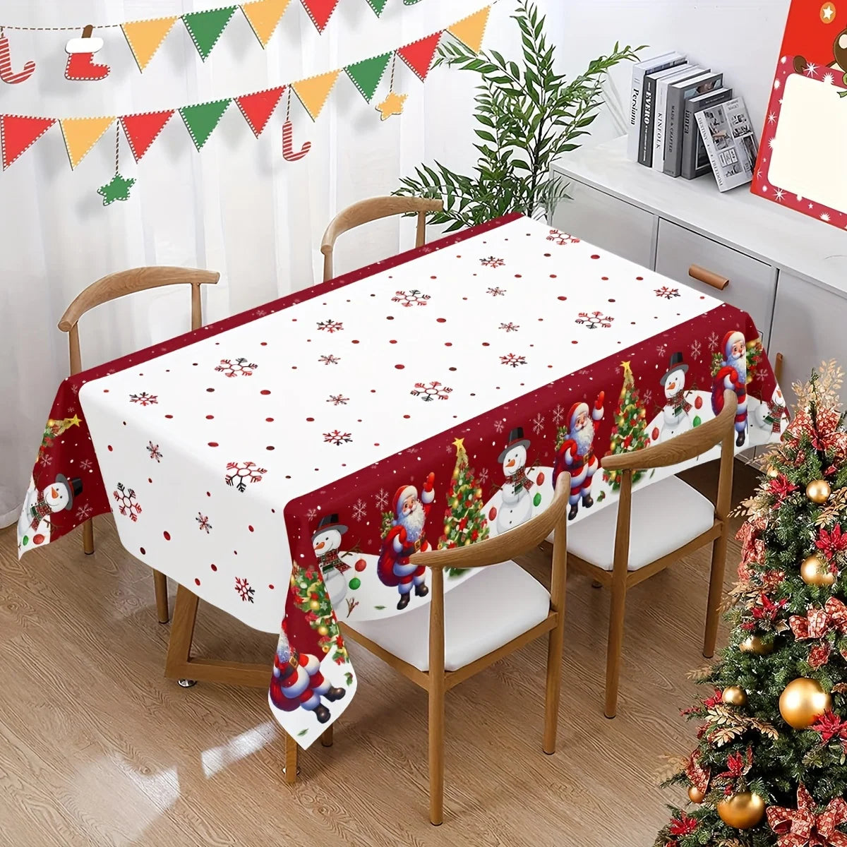 Merry Christmas Waterproof Rectangular Tablecloths