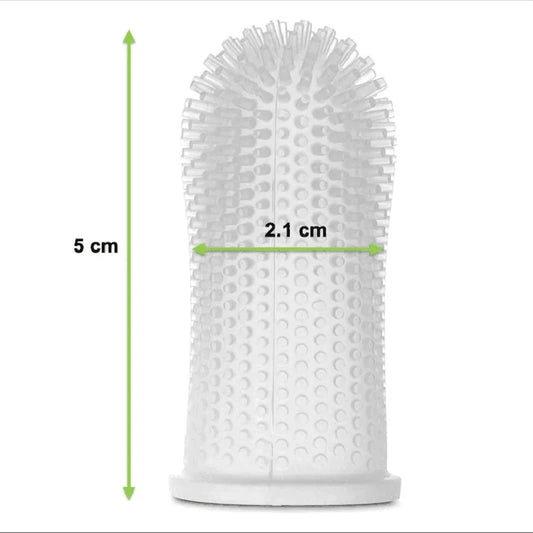 Brosse à dents douce pour animaux de compagnie à double doigt