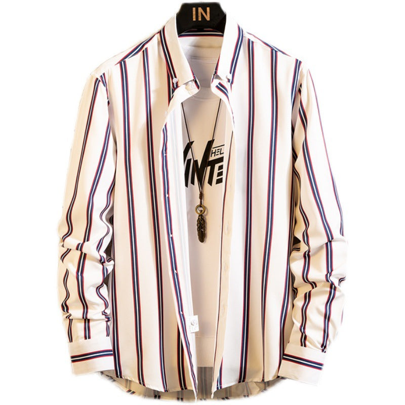 Men Long Sleeve Striped Shirts