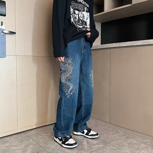 embroidered jeans men