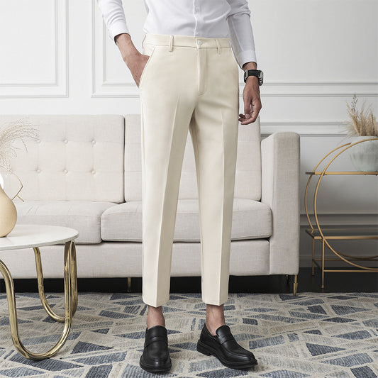 Men's Polyester Fabric Straight Tube Formal Pants
