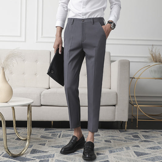 Men's Polyester Fabric Straight Tube Formal Pants