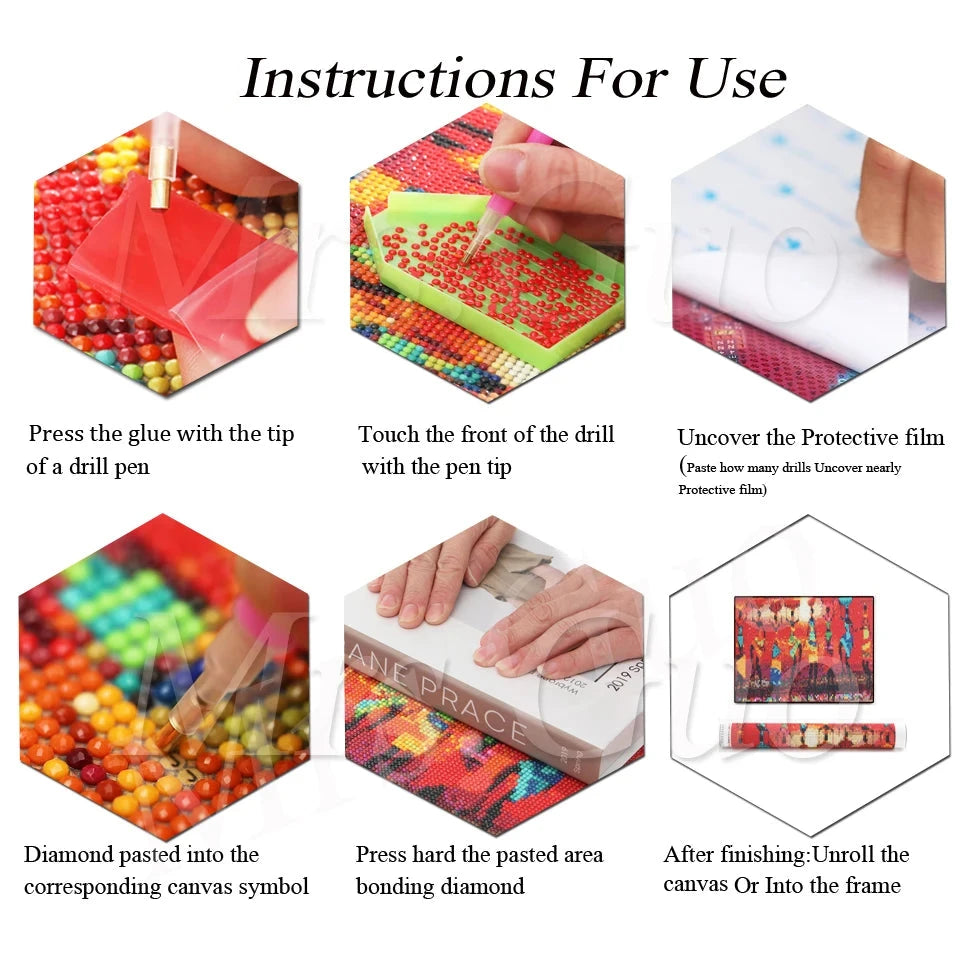 Triptyque de peinture diamant florale 5D