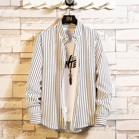 Men Long Sleeve Striped Shirts