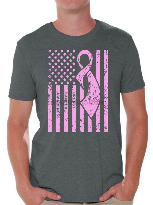 Pink Ribbon Support Men T- Shirts