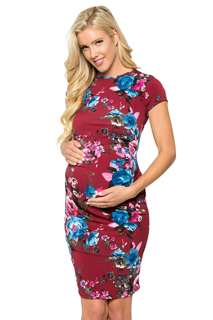 pleated maternity dress