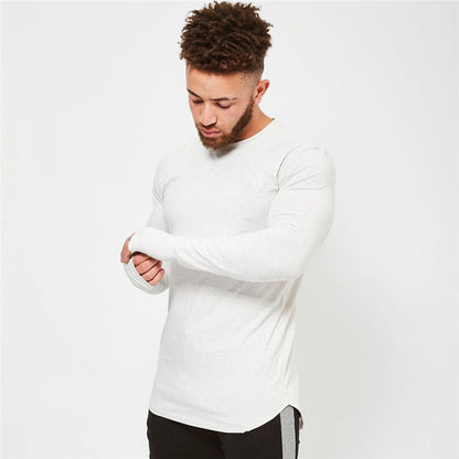 Long-sleeved Men Round Neck T-shirt