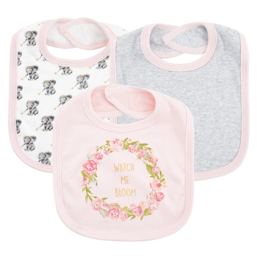 Baby Bib with 3 Drool Towels Set