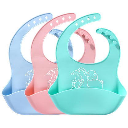 Bavoir en silicone pour bébé avec attrape-repas