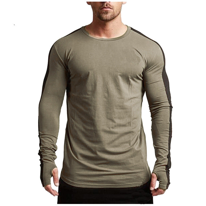 Long-sleeved Men Round Neck T-shirt