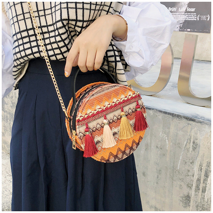 round shoulder bag