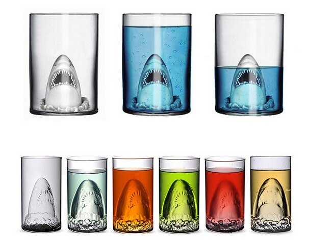 Verre design requin double couche