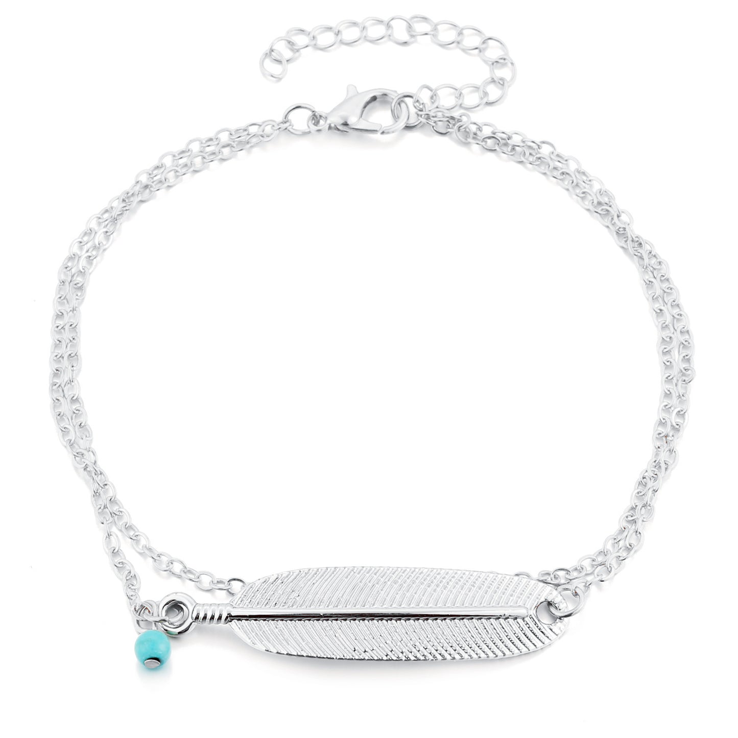 Bracelet de cheville bohème pour femmes en alliage feuillu