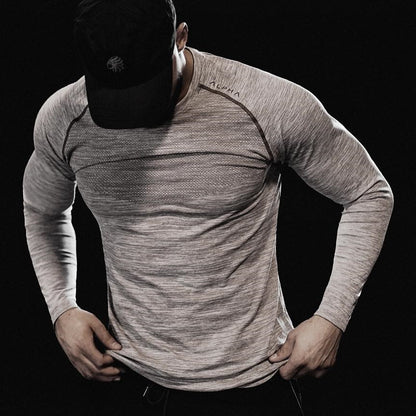 Men Long Sleeves Breathable Gyms T-Shirts