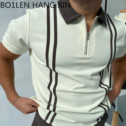 Men Polo Zipper T-Shirts