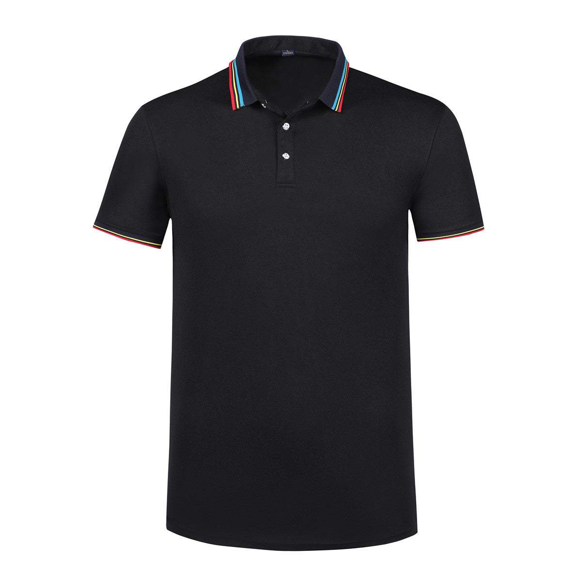 T-shirt polo rayé arc-en-ciel pour hommes