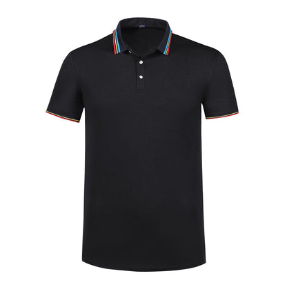 T-shirt polo rayé arc-en-ciel pour hommes