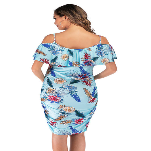 Short Sleeves Printed Maternity Dress