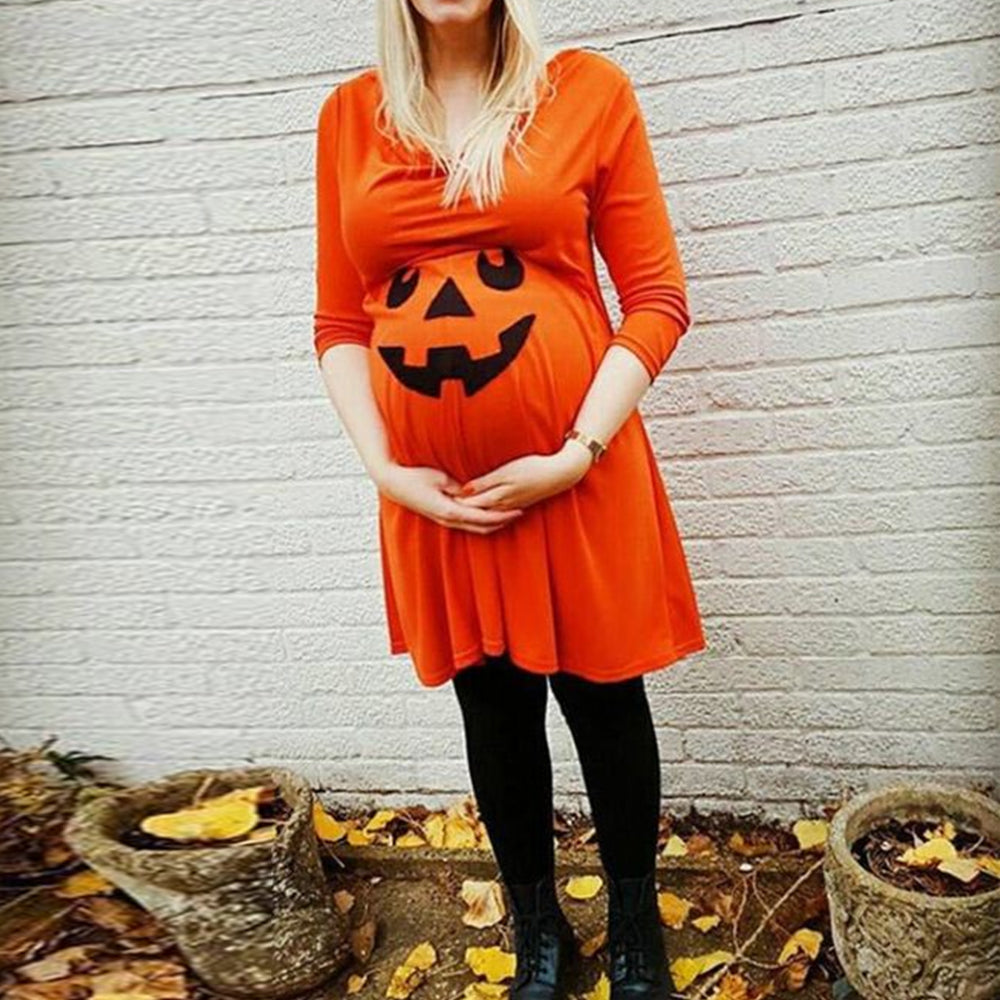 orange maternity dress