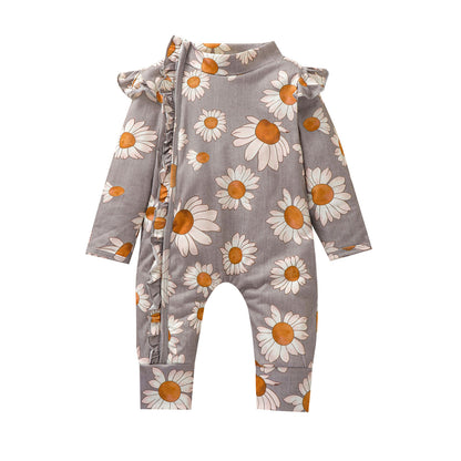 Toddler Girl Sunflower Print Romper Clothes