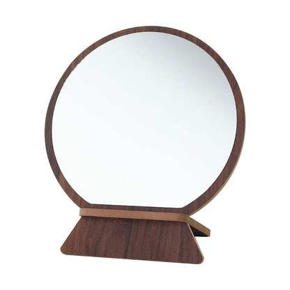 vanity with round mirror