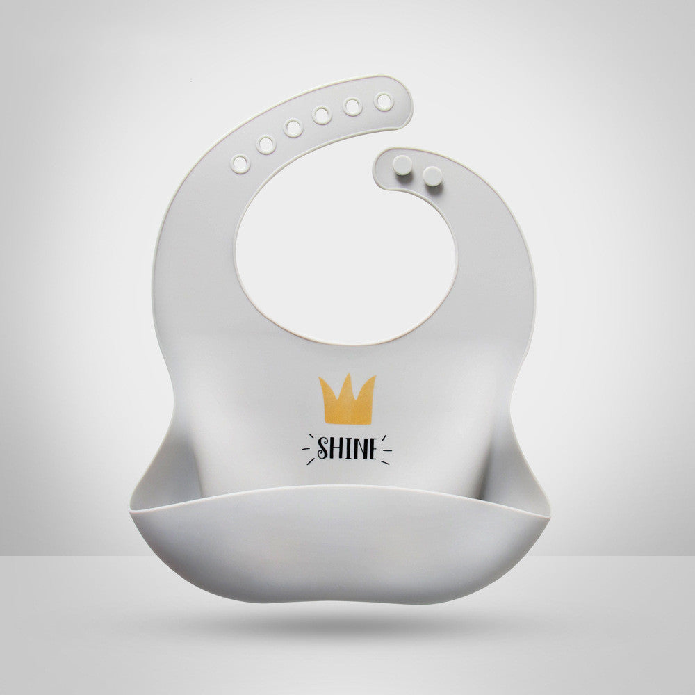 Bavoir stéréo étanche en silicone pour enfants avec grande poche à salive