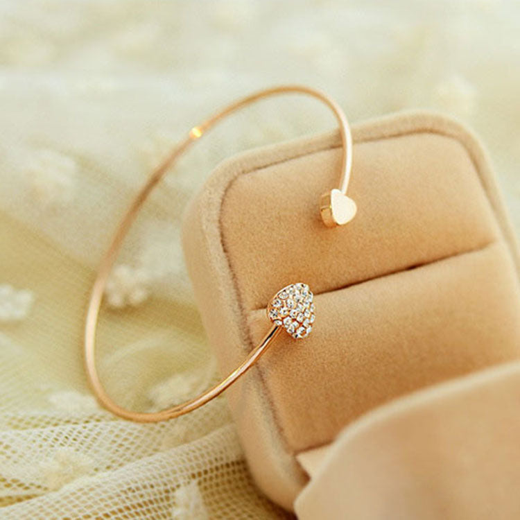 Bracelet d'amour coréen en diamant en forme de cœur