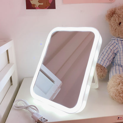 portable mirror with lights