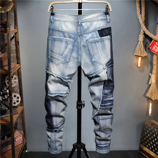 Farbblockierende Stretch-Jeans für Herren