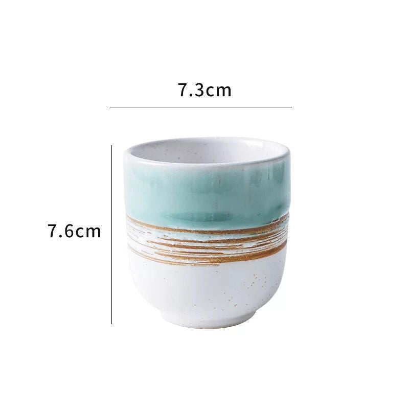 Japanese Style Kiln Pigmented Ceramic Cups