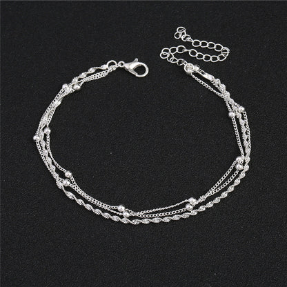 925 Sterling Silver Women Anklet Bracelet