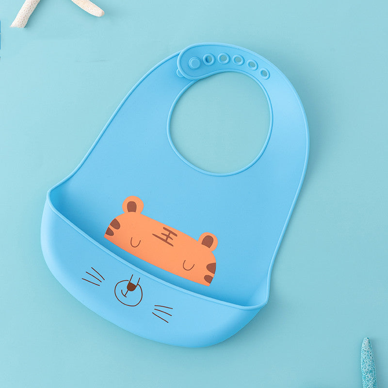 Bavoir bébé en silicone imperméable avec poche repas