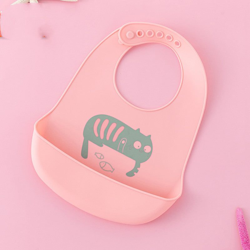 Bavoir bébé en silicone imperméable avec poche repas