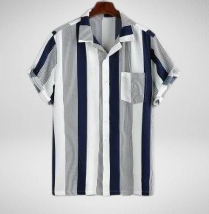 Men's Half-sleeved Striped Polo Shirt